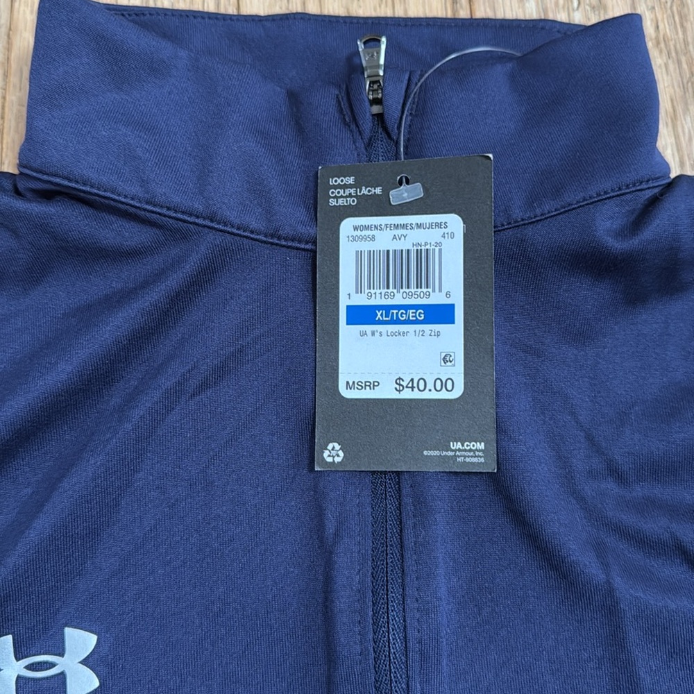 Women's Under Armour Locker 1/4 Zip Pullover Navy - Picture 7 of 7